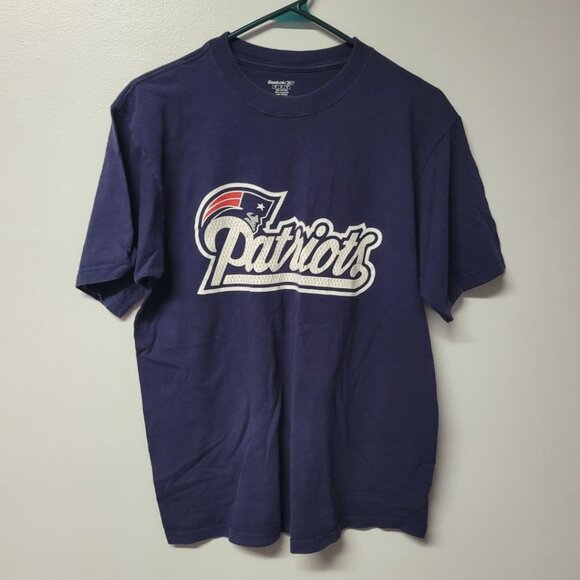 Patriots Reebok Tee Shirt Dark Blue Mens Medium Cotton NFL Fan Football USA - Picture 7 of 7